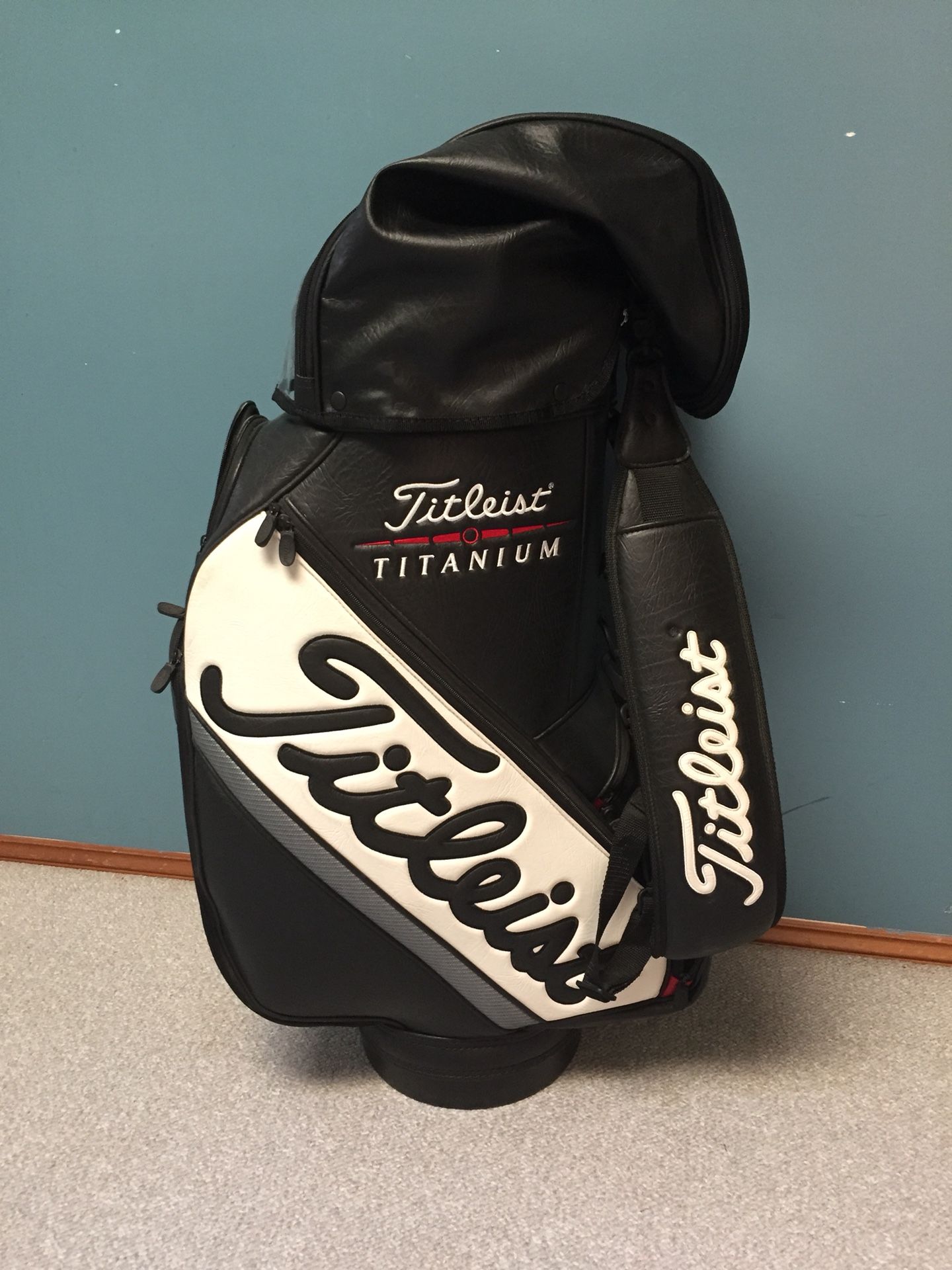 Titleist Titanium leather golf bag vintage golf bag 90s leather golf bag