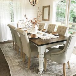 Indoor And Outdoor Farmhouse Style Dining Tables. 