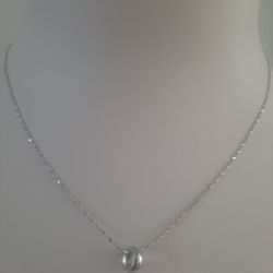 S925 Sterling Silver Necklace With Sterling Silver Bead Pendant