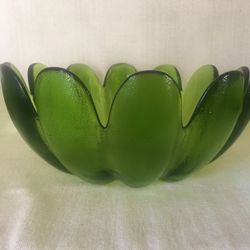 Blenko Large Green Serving Bowl Set