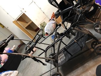 Double stroller and universal snap and go baby stroller