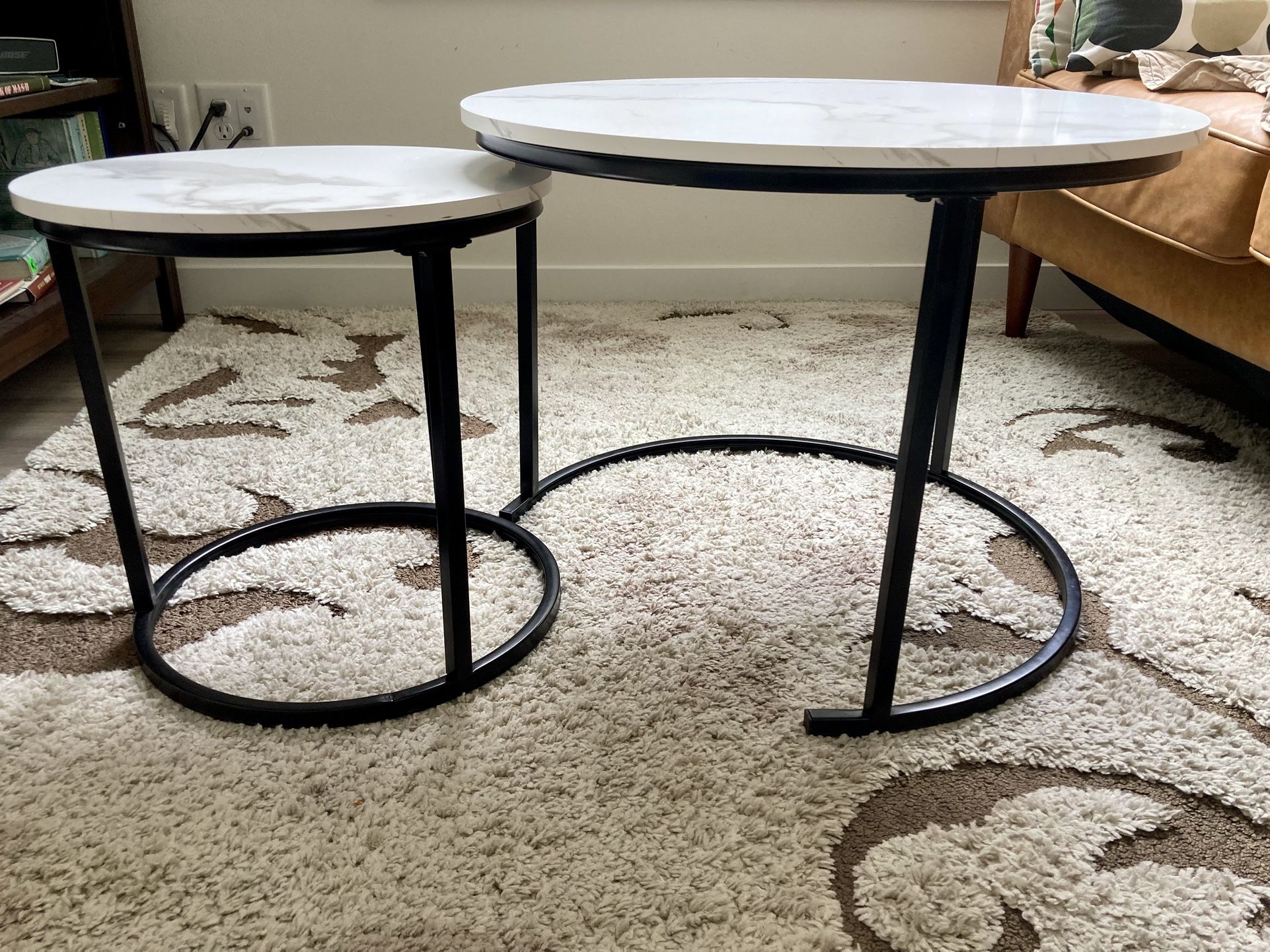 Round Nesting Coffee  End Table Set