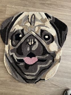 Beautiful Happy Pug Rug. Soft / Detailed.