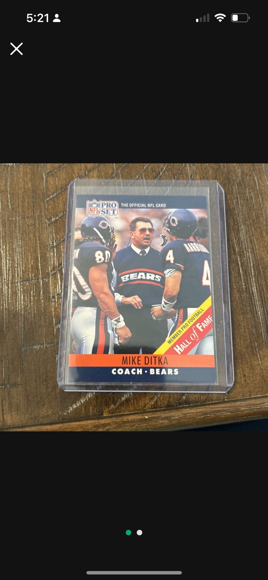 Mike Ditka Error Card Football Chicago Bears