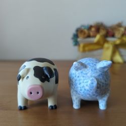 2 Pig Ceramic Figurines by SPG