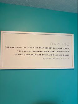 Large Framed Inspirational Wall Sign – Excellent Condition
