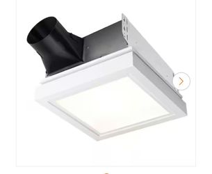 Broan-NuTone Roomside Series, Decorative, White Trim, 110 CFM, Roomside Ceiling Bathroom Exhaust Fan with LED Lighting, Energy Star AERN110LTW