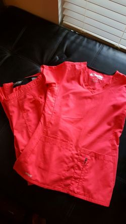 Small scrubs Greys Anatomy scrub set neon orange