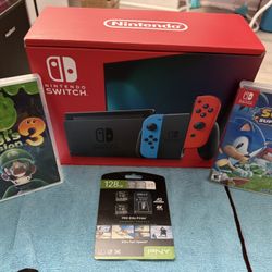 Nintendo Switch w/2 games & SD expandable memory (New)cash only