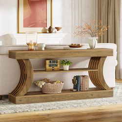 New in the box 70.9" Console Table, 3-Tier Entryway Couch Table Behind Sofa(D891)