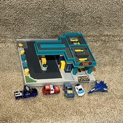 Mini miniature die cast vehicles Semi Truck Police car Fire dept Navy jet