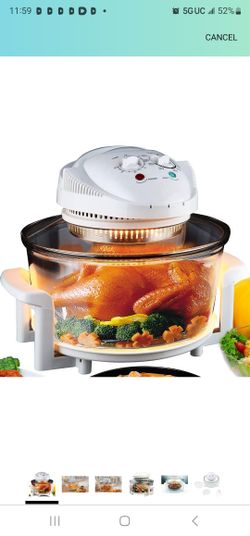Electric Air Fryer Turbo Convection Oven Roaster Steamer,Halogen Oven Countertop Great for French Fries & Chips
