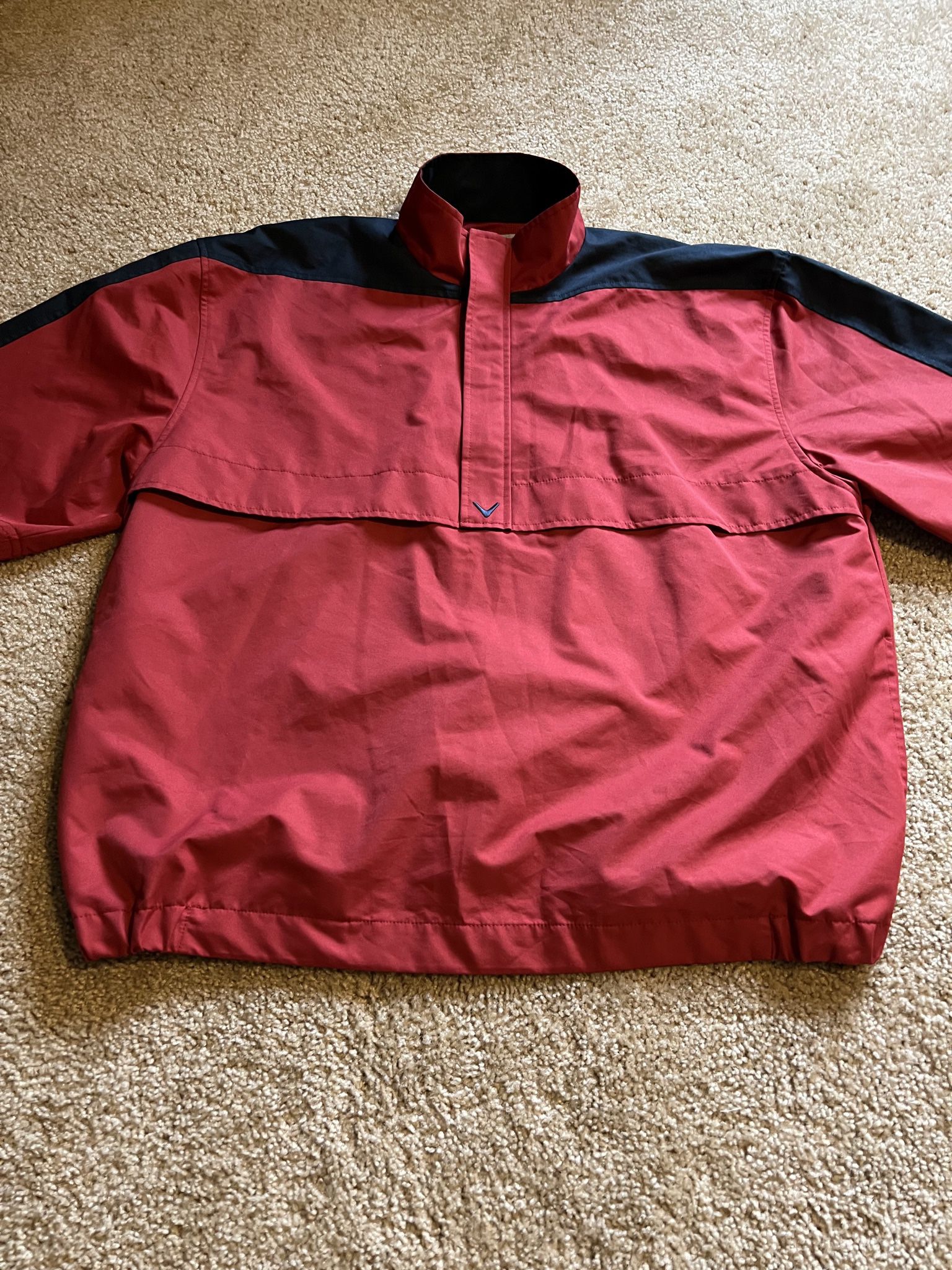 CALLAWAY / Golf Pullover WATERPROOF Coat ATHLETIC Jacket / SIZE: Mens X-Large XL / New w/o Tags!! / Red and Navy