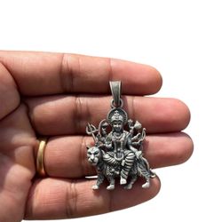 925 Sterling Silver Goddess Durga Pendant | 12g