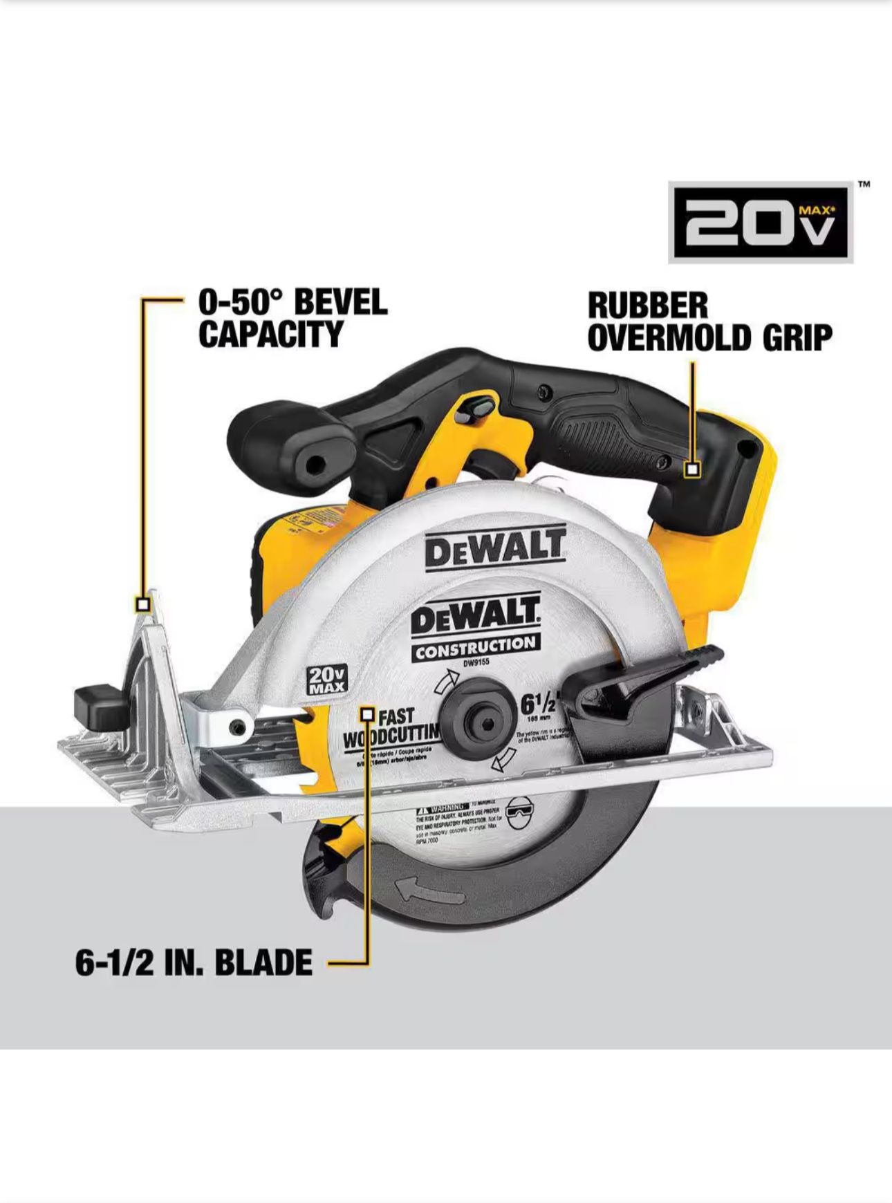 20V MAX Cordless 6.5 in. Sidewinder Style Circular Saw (Tool Only)