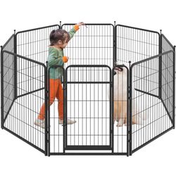 Kfvigoho Dog Playpen Outdoor 8 Panels Heavy Duty Dog Pen 40" Height Puppy Playpen Indoor Exercise Fence with Doors for Large/Medium/Small Pet Dogs Pla