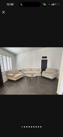 Couches, Cabinet, Coffee Table