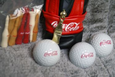 1996 Golf Pouch Bag • Coca Cola Coke • 3 Balls & 12 Bottle-Shaped Tees w/Logos • NEW Never Used w/ Tags! SuPeR RaRe!!!