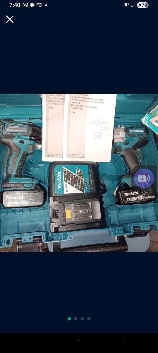 Makita 18v Lx2  Impact Driver Combo Kit And 2 Batteries 