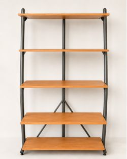 5-Tier Wood & Metal Bookshelf / Storage Shelf – 70” x 39”