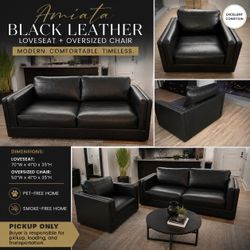 Loveseat and chair  leather $235 los muebles