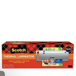 Scotch® Thermal Laminator Combo Pack, 1 White Thermal Laminator 13" Wide, 20 Laminating Sheets, Fits Letter Size