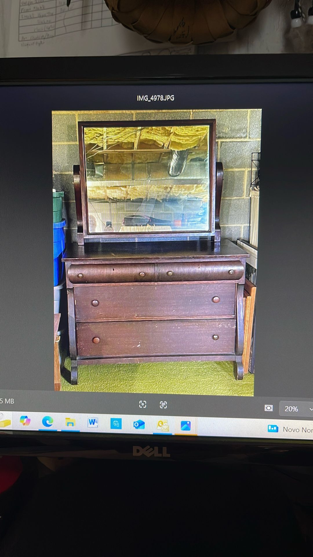 Oversized antique dresser with mirror