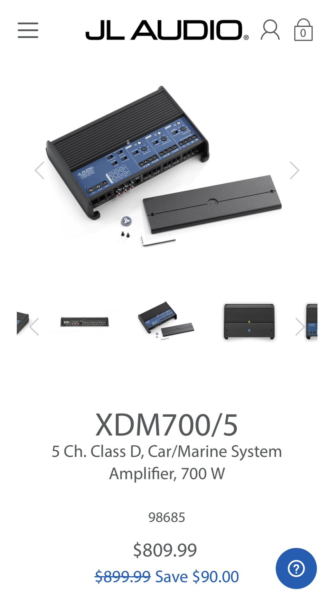 XDM700/5 5 Ch. Class D, Car/Marine System Amplifier, 700 W