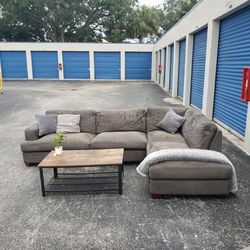 (Delivery Available) Costco Grey Sectional Couch Sofa 