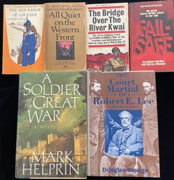 War Fiction book Lot (6) - Red Badge, All Quiet, River Kwai