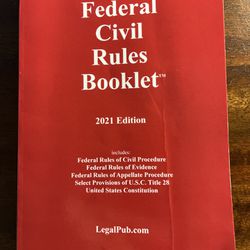 Federal Civil Rules Booklet 2021 Edition