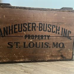 Vintage Budweiser Anheuser Busch Centennial Wooden Beer Crate Box 1(contact info removed)
