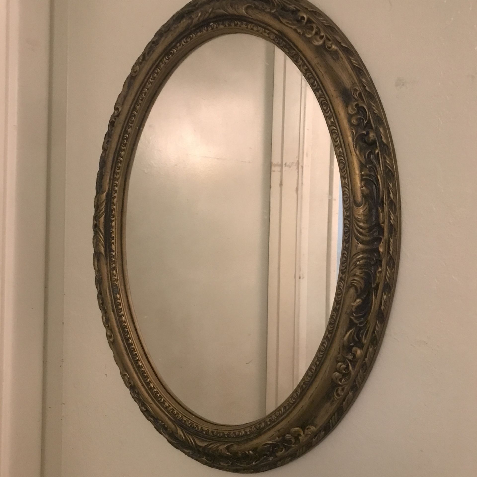 Gold Framed, Oval Mirror