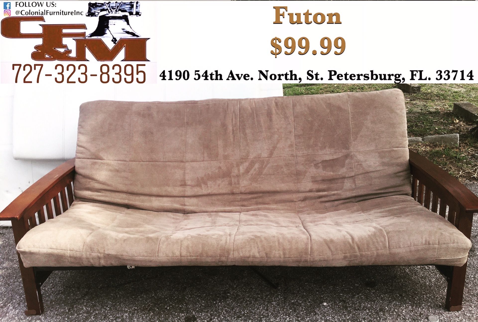 Wooden/Metal Futon ONLY $99.99 (WE DELIVER)