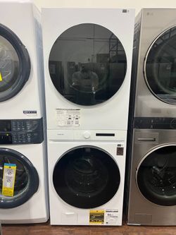New Samsung Bespoke Electric Washer Dryer Set - 4.6 cu ft Tower