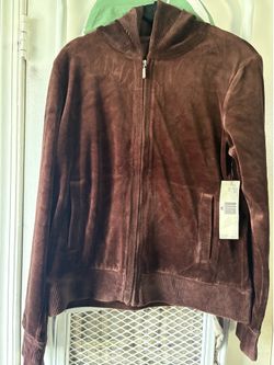 New Jones New York velvet zip up hoodie (M)