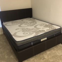 Queen Mattress Come With Bed 🛌 Frame And Free Box Spring - Free Delivery 🚚 Today To Reasonable Distance