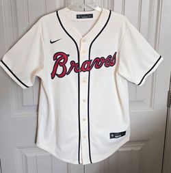 NIKE  Atlanta Braves~ Cream Alternate Rep. Team Jersey. Excellent Pre-owned Condition, (Never worn) NWOT.