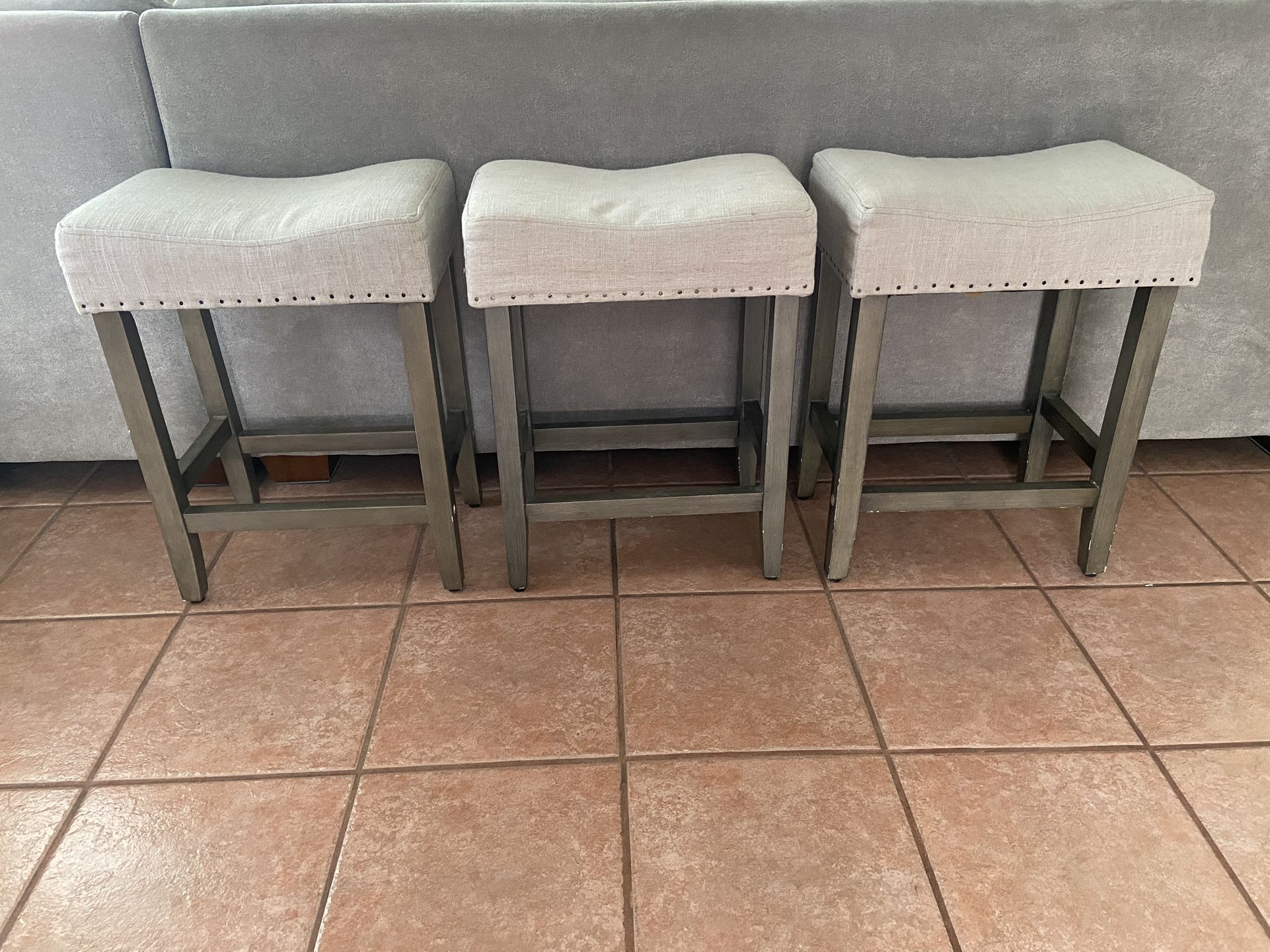 3 Upholstered Stools