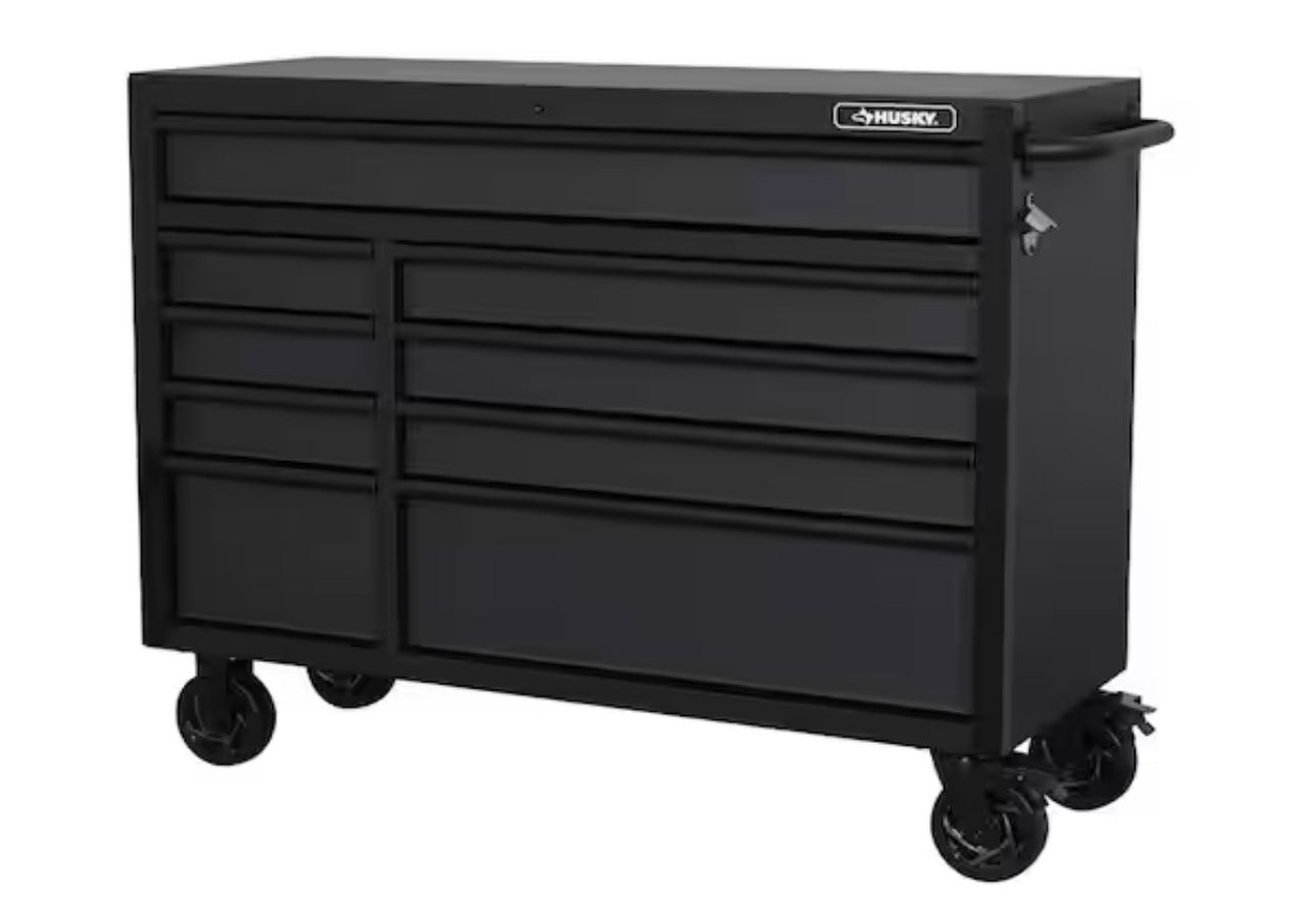 9-Drawer Matte Black Rolling Tool Cabinet