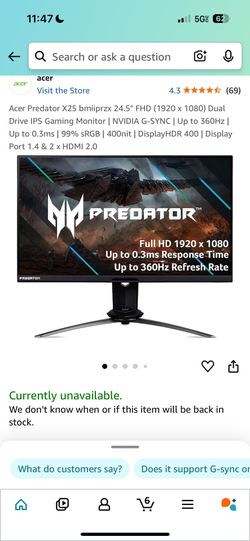 Acer Predator X25