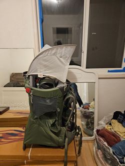 Osprey Green Baby Hiking Carrier Backpack with Sunshade