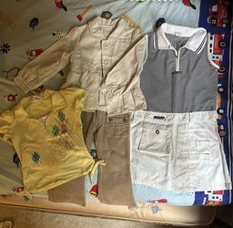 Lot Of 4 Girls Outfit New Cotton Jacket, Jeans, Shirt, Dress Sz 4-6