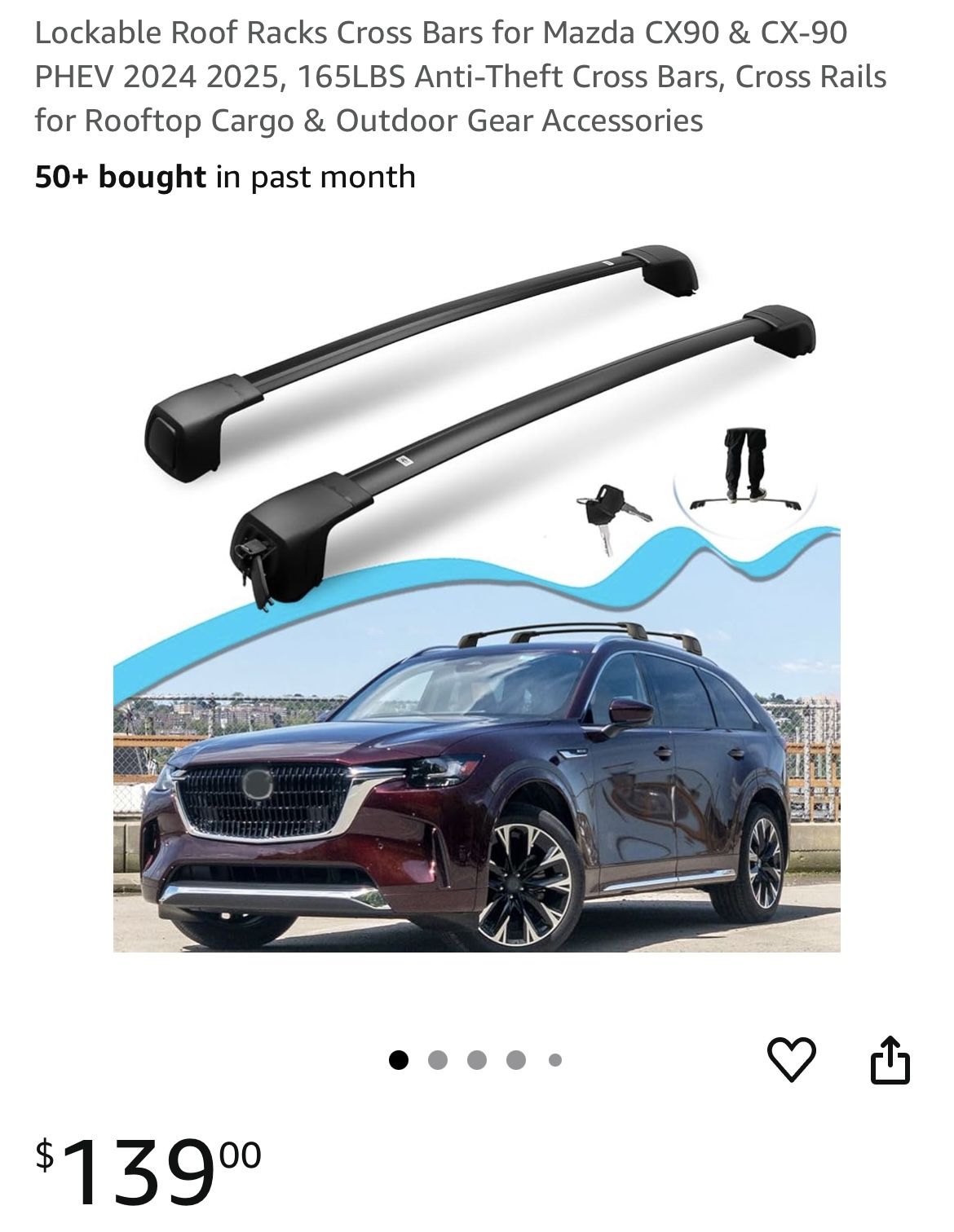 Mazda CX90 Lockable Roof Racks