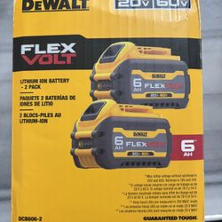 dewalt 60v flexvolt 6.0 X 2 batteries 