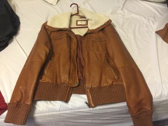 Brown leather jacket