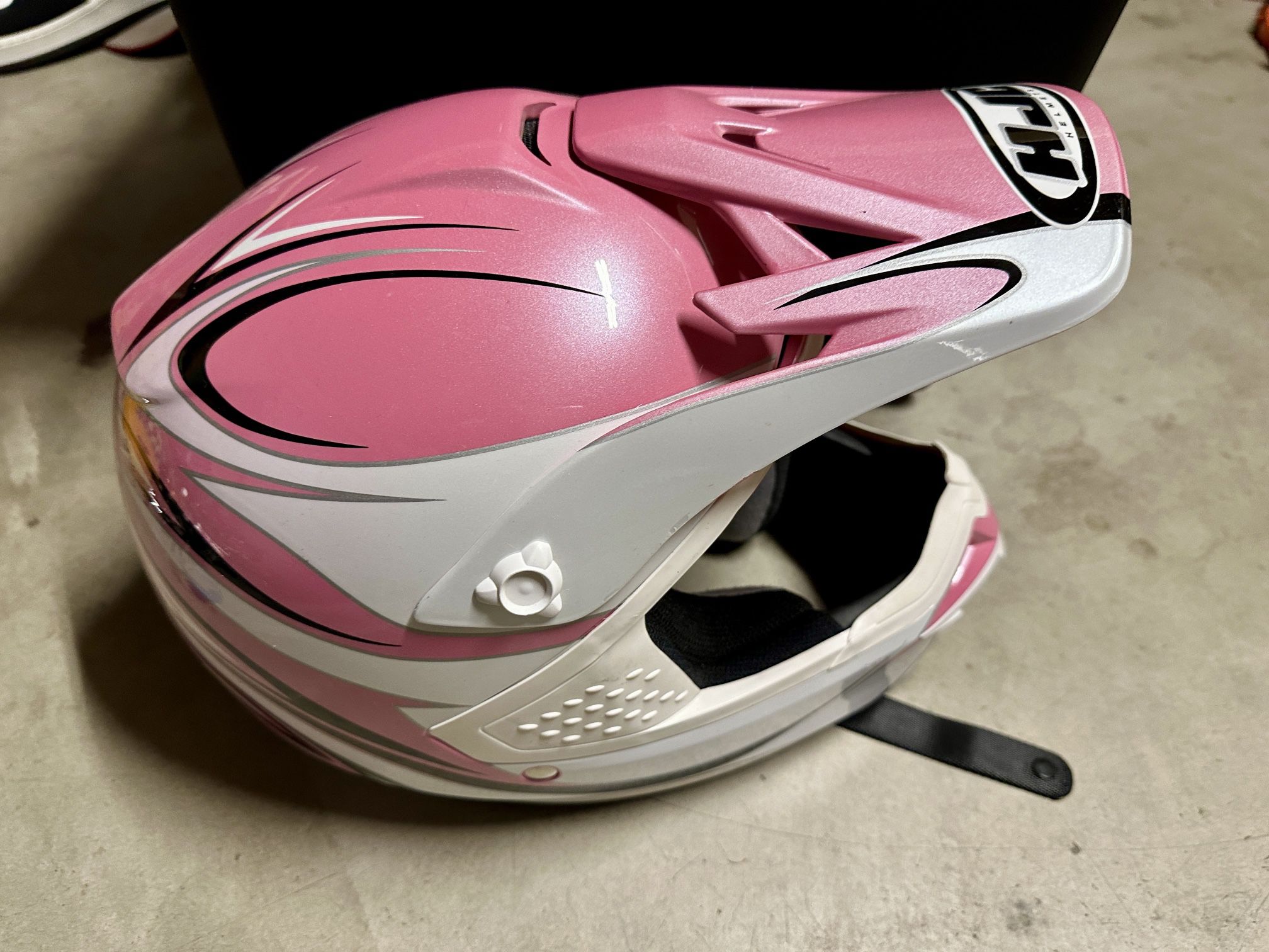  CS-MX WAVE Motocross Motorcycle Off Road Helmet Size Medium, Pink & White