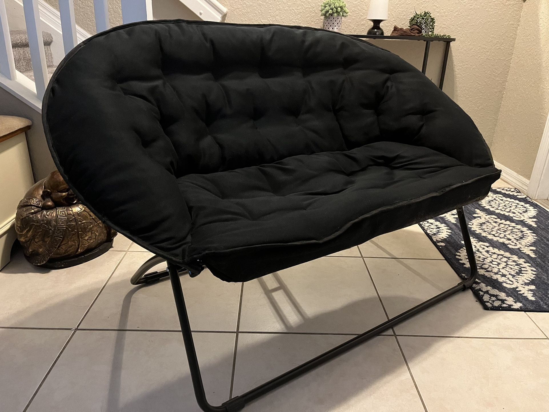 Folding Black Padded Loveseat Chair (Target)