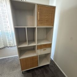 Super Cool Tall Cabinet With Rattan. 