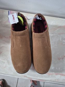 Womens  Waterproof Slip-On Suede-Look Casual Shoes - Brown